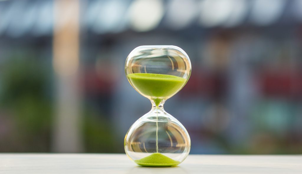 Prioritise your time hourglass