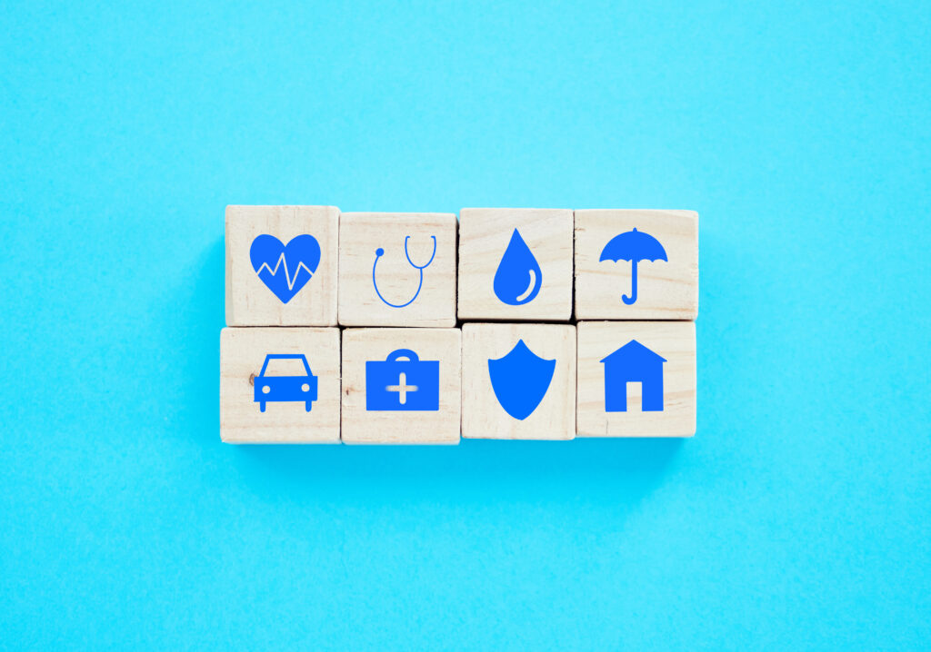 symbol of the different types of insurance
