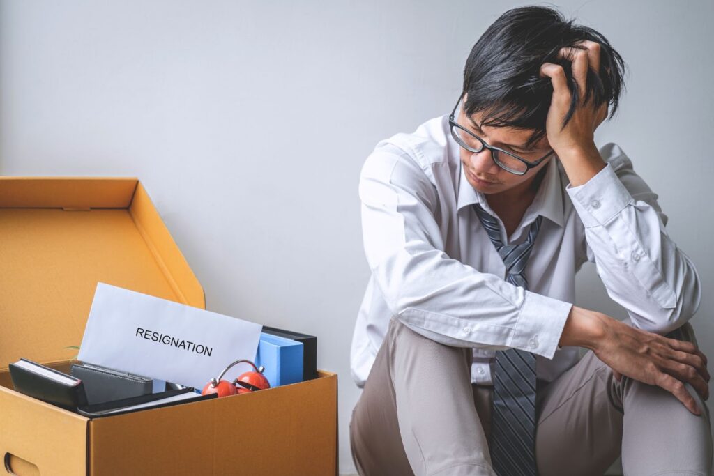 a man worried after losing his job