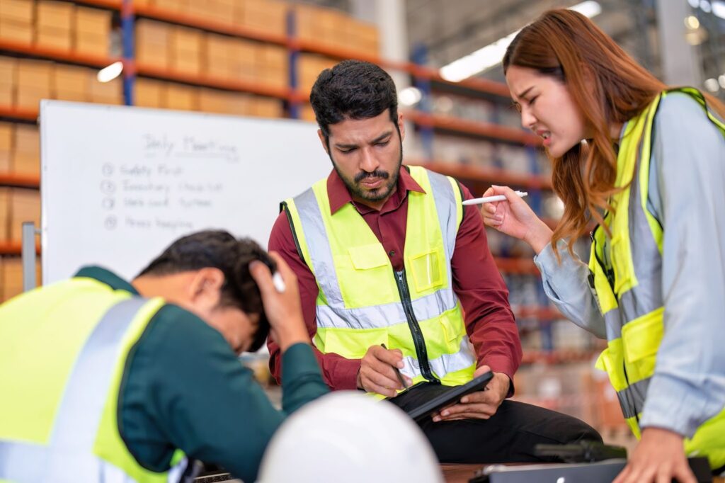 workers arguing