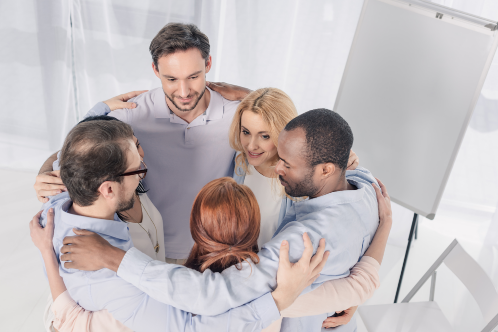 A team huddle