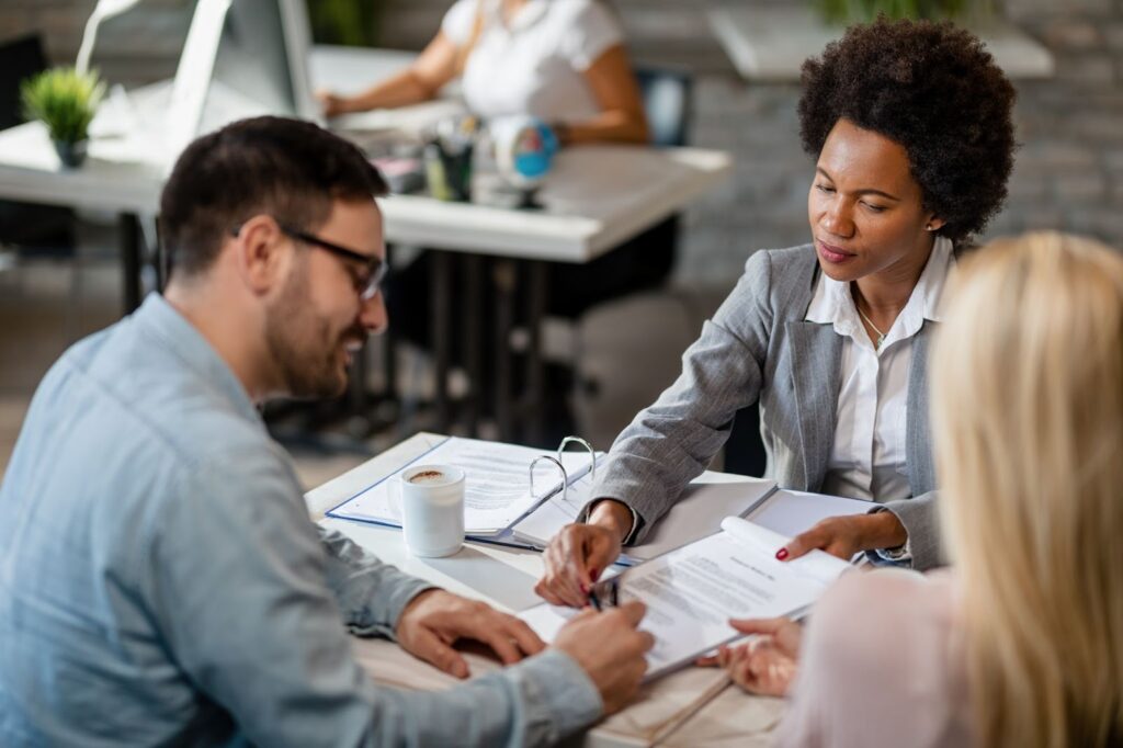 Business owner Consulting with an Insurance Advisor